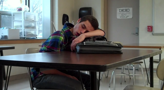 sleeping student